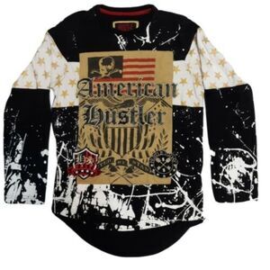 Smith & Graham Boys Sz 16 -18 Large Shirt American Hustler Long Sleeve